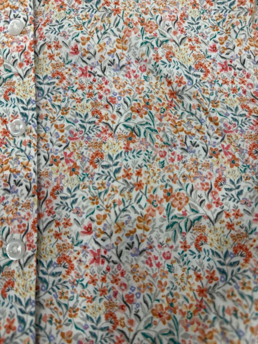 Garnet Hill 100% Organic Pima Cotton Floral Shirt | Size 12 - Picture 5 of 10
